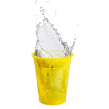 Műanyag pohár, 2dl, színes- sárga