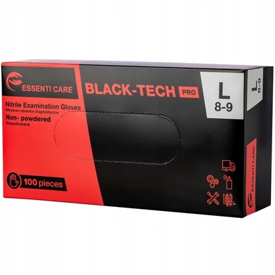 Essenti Care Black-Tech Pro Nitril 3x100db(fekete)  XL méretben