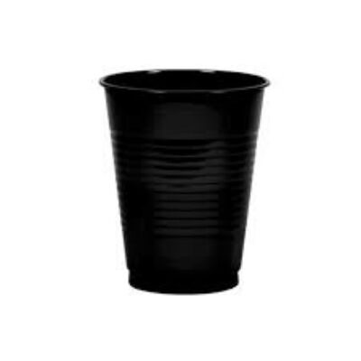 Műanyag pohár, 2dl, színes-fekete