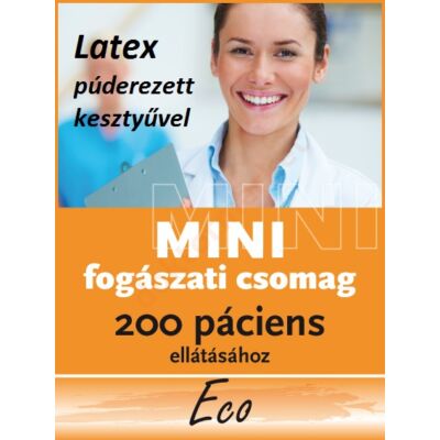 MINI ECO csomag latex, 5X100db púderezett kesztyűvel XS-L méretig