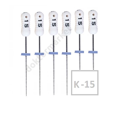 Endo K-File , NITI, 6 db-  Kerr- tű 15 (21mm)