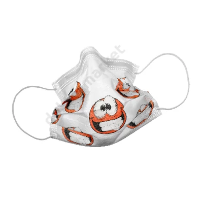 Orvosi maszk, Smily, mosolygós mintával, 50 db, gumis