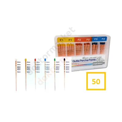 Guttapercha csúcsok, mércézett, -50
