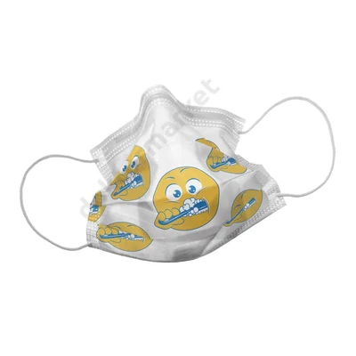 Orvosi maszk, Smily Yellow , 50 db, gumis